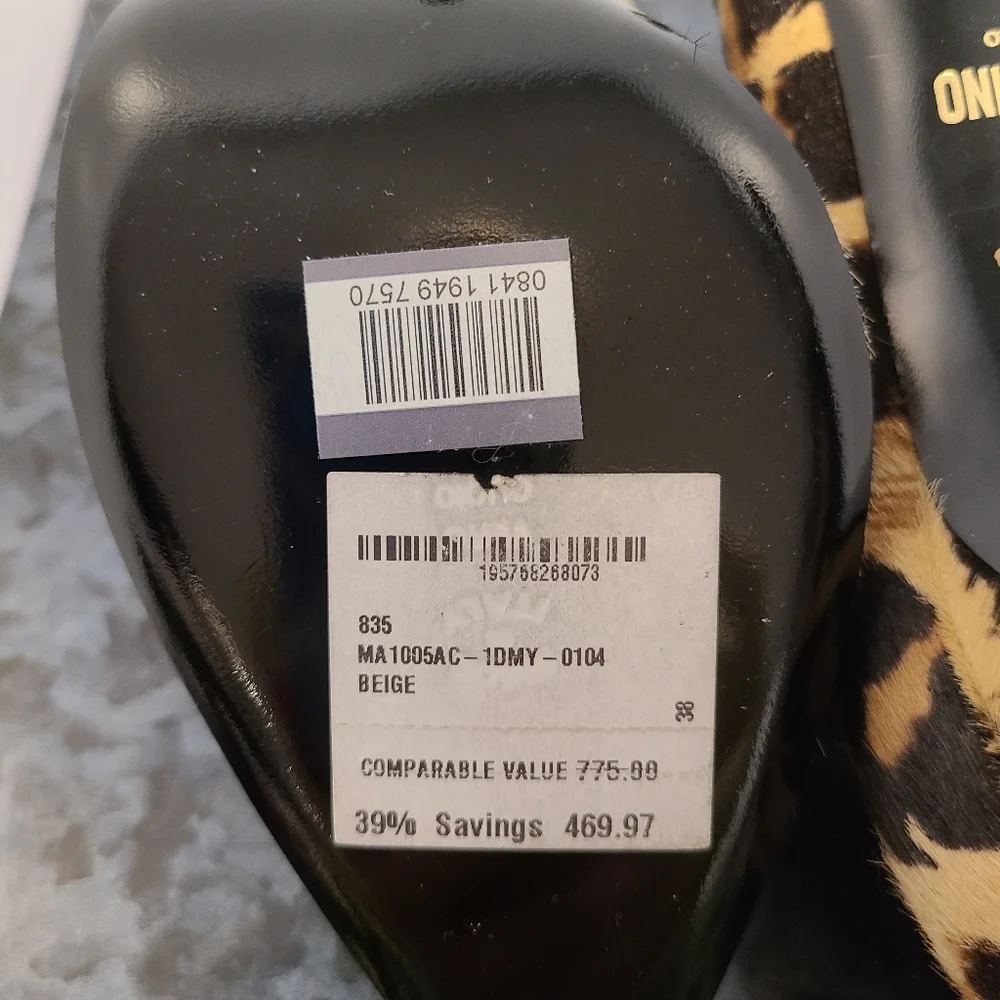 MOSCHINO WOMEN'S CALF HAIR LEOPARD SHOES NEW WITHOUT BOX EU 38 - Picture 5 of 7